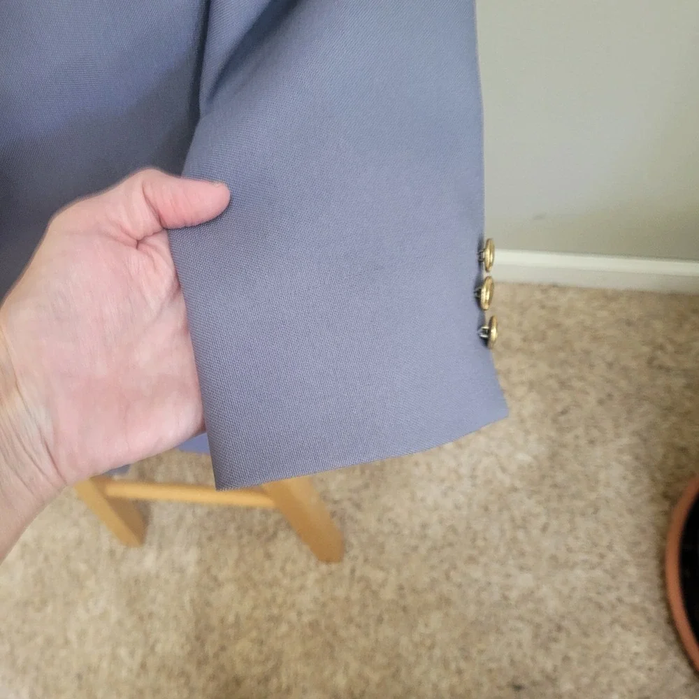 Oakton Gray Two Button Blazer Sportcoat 44R Jacket Perma Press